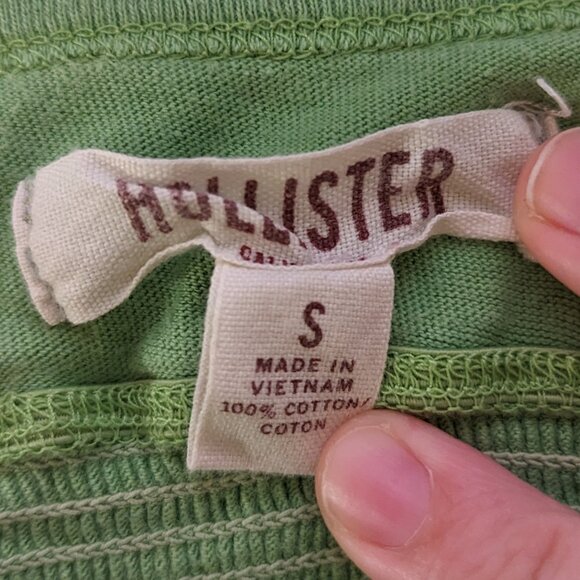 Hollister Early 2010s Y2K Green Knit Double Pockets Mini Babydoll Dress Size S - Picture 9 of 10